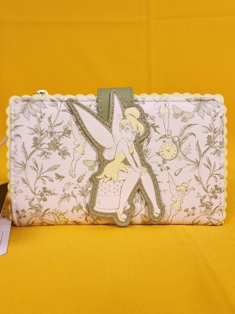 Loungefly Disney Peter Pan Tinker Bell Floral Allover Print Flap Wallet New